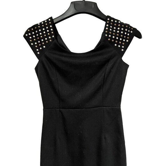 Wet Seal Little Black Dress with Studs Sz Small Womens Bodycon Fitted Minidress - Picture 7 of 9